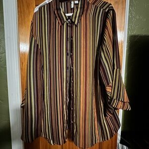 Cato Multicolor Striped Women's Blouse